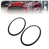 HECASA Pair Headlight Bezels Compatible with 2014-2024 Mini Cooper S F55 F56 F57 Models Replacement for 51137449209 MC2506104 Headlamp Trim Driver & Passenger Side Plastic(ABS) Painted Black