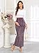 AISWI Maternity Sparkly Adjustable Waist Maxi Skirt Over The Belly Stretchy Pregnancy Long Pencil Skirts, Pink, X-Large