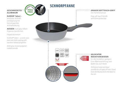 Sauteuse 28 cm extra profonde grand volume avec contre-poignée