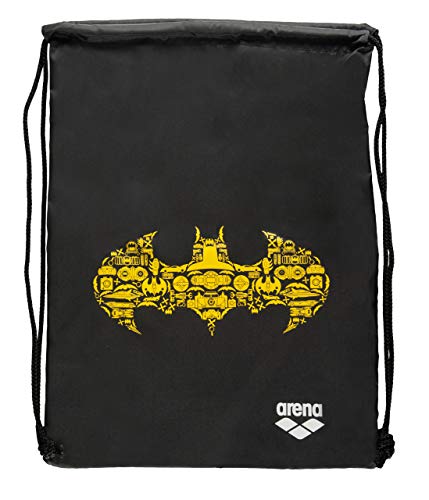 Arena Mochila Sacola Esportiva Super Hero Fast Swimbag Batman Tam Unico, Preto/ Amarelo