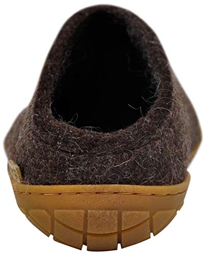Image of Glerups 100% quality wool mix Slipper with rubber sole - Unisex Slip-on