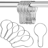 Didiseaon 20Stücke Kürbisförmige Duschvorhang Haken aus Rostfreiem Metall Vorhang Clips für Badezimmer Korrosionsfrei und Polierte Oberfläche für Vorhänge und Duschvorhänge