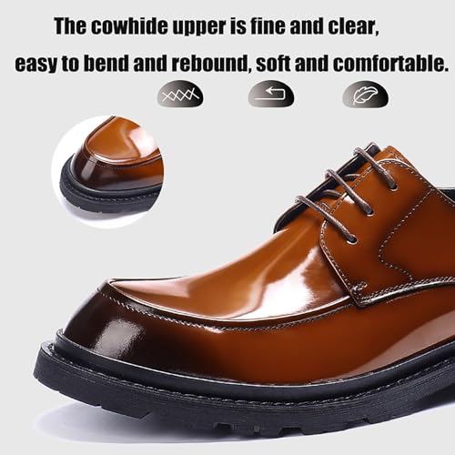 Men's Premium Cowhide Leather Dress Shoes - Classic Lace-up Breathable Oxfords Pigskin Insole Rubber Sole,for Business Meetings & Formal Events3