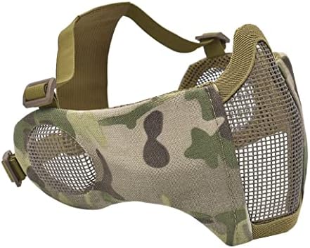Ear Safety Foldable Half Face Airsoft Mesh Masks with Goggles and Headgear Hoods Protecting Paintball Headgear Masks Tactical Decrease Face Protecting 6 41kce1Z0Z5L. AC