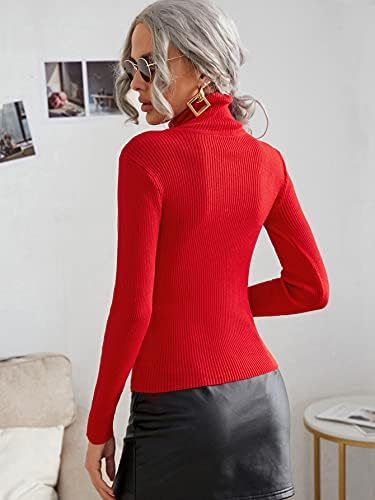 SheIn Women's Basic Mock Neck Long 
