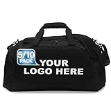Custom Sport Duffel Bag Embroidered Logo 5/10 Pack Medium Active Sport Gym Travel Bag Black Black