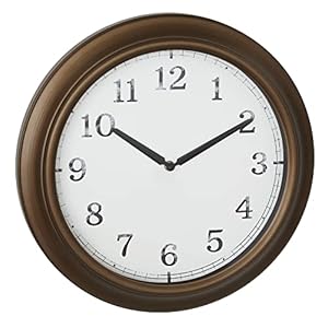 TFA Dostmann analoge XL wandklok OUTDOOR, 60.3066.53, wandklok voor buiten en binnen, retro ontwerp met metalen frame, spatwaterdicht, messingkleurigkleurig, (L) 387 x (B) 52 x (H) 387 mm