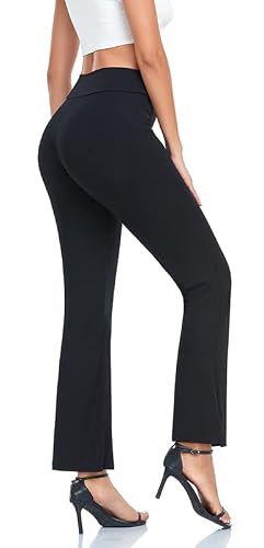 Towncat Workout Leggings For Women, Soft High Waist Yoga Pants, Women's Tummy Control 8 Way Stretch Pant Black #TOP1