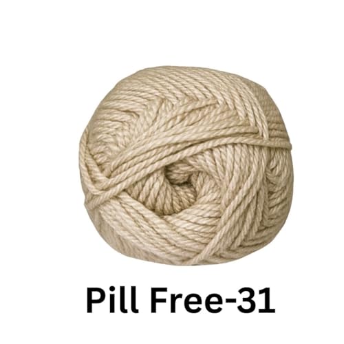 Image of VCR Dull Brown Yarn, Pill-Free Soft Knitting Yarn, 100 Grams Hank, 263 Meters Length, Low-Pill Acrylic Yarn, Soft Crosia Threads, Pack of 1, Suitable for Beanies, Caps and Gloves