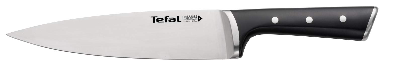 Tefal Ice Force Set de 4 Couteaux avec Santoku 18,5 cm - à Découper, Chef, d'Office, à Émincer - Lame en Acier Inoxydable Allemand