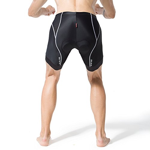 Souke Sports Men\'s Cycling Shorts Padded Bike Half Pants Bicycle Biking Tights Blackwhite
