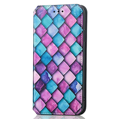 LIUZIHAN Coque pour Ulefone Note 14. Housse en Cuir Flip Case Portefeuille, Flip Coque Premium avec Emplacement de Cartes, Coque Etui pour Ulefone Note 14.(Losange de Couleur) Cover