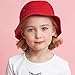 The Hat Depot Youth Kids Washed Cotton Packable Bucket Travel Hat Cap (7-10yrs, Red)