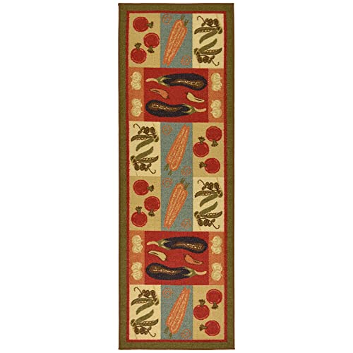 Ottomanson SAR6825-20X59 Machine Washable Vegetables Design Non-Slip Rubberback 2X5 Indoor Kitchen Runner Rug thumb #2