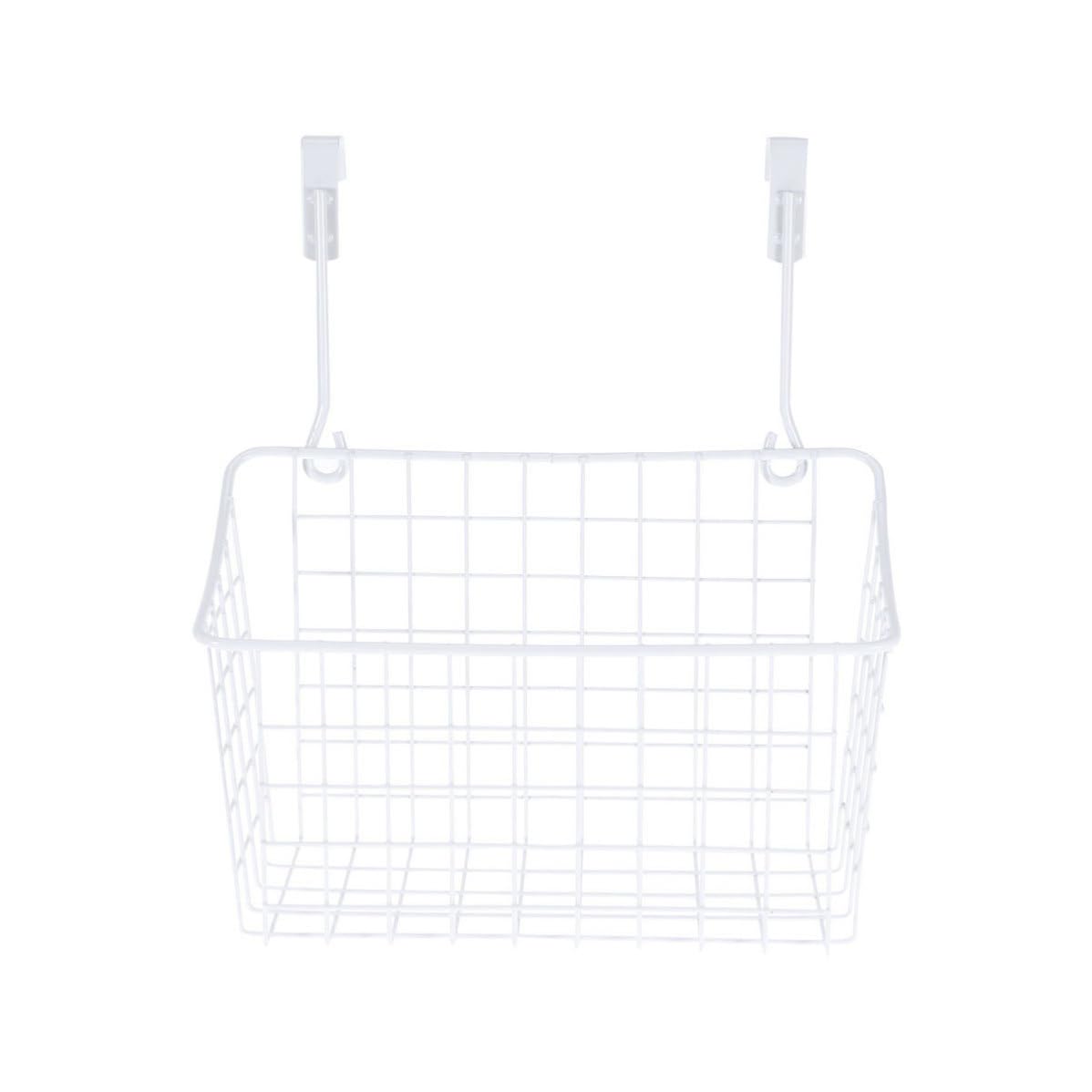 Cesta almacenamiento metálica puerta armario organizador cocina baño rejilla color claro