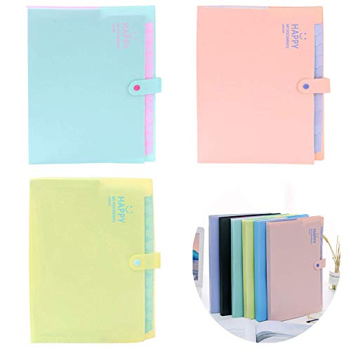 Expanding Accordion File Organizer Folder with 12 Pockets 3 Pcs Office Folders Accordion Files Organizer A4 Letter Size Paper File Pocket Folders Supplies for School Office