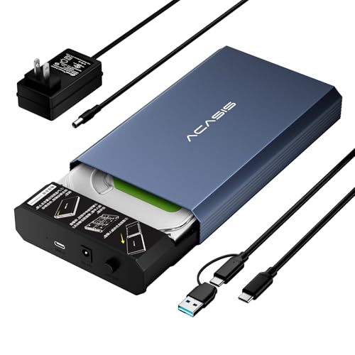 Image of ACASIS 6Gbps Hard Drive Enclosure for 3.5 /2.5 Inch SATA SSD HDD Aluminum USB C HDD Enclosure Up to 30TB, 3.5 Hard Drive Enclosure Compatible MacBookPro /Air /WD Seagate Samsung / PS4
