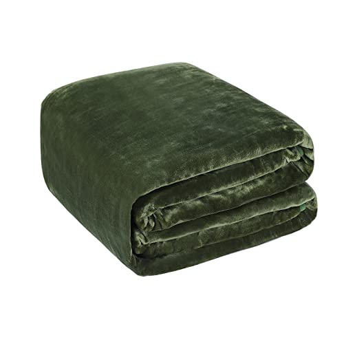 Lutoris Flannel Oversized King Blankets 220Gsm 120"X120", Giant Huge 10'X10' Cozy Big Throw Blanket Fits The Whole Family, Extra Large Soft Fleece Blankets For Bed Sofa Couch Travel, Army Green #TOP6