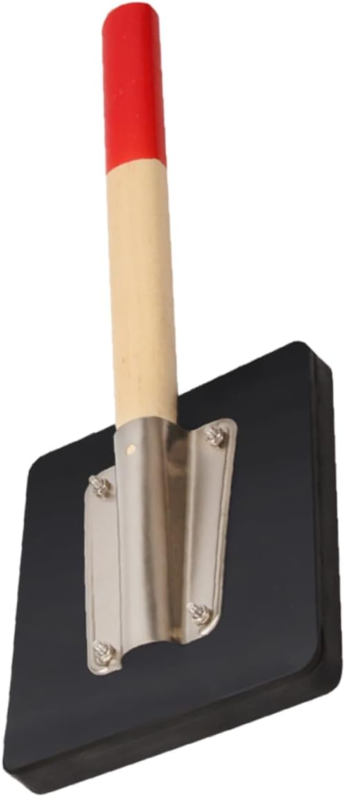 Uonlytech Square Rubber Mallet with Non Slip Wooden Handle Labor Saving Tiles Flattening Construction Tool for Paving High Elasticity Durable Rubber Clappers for Tile Installation and