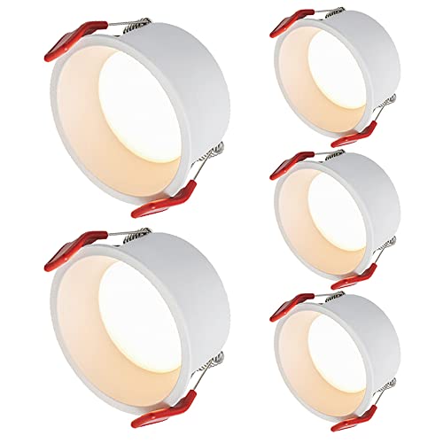 GTHTUHFD Downlight De Techo Redondo, Panel De Techo De 2.5In, 3.5In, 4.5In, Luz De Disco Empotrada De 5W, 10W, 15W, 18W, 24W, Luz Led Tipo Lata -Sin Parpadeo, Juego De 5,24w-3000k