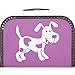 Produktbild Pappkoffer Kinderkoffer mit Hund Farbe violett, Größe 25 x 17,5 x 8,5 cm