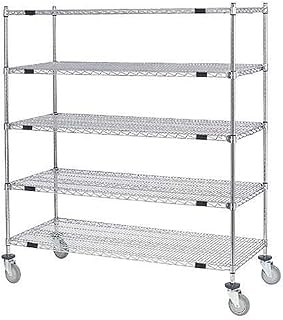 Nexel Open Sided Wire Exchange Truck, 5 Wire Shelves, 800 Lb. Cap., 60x24x69