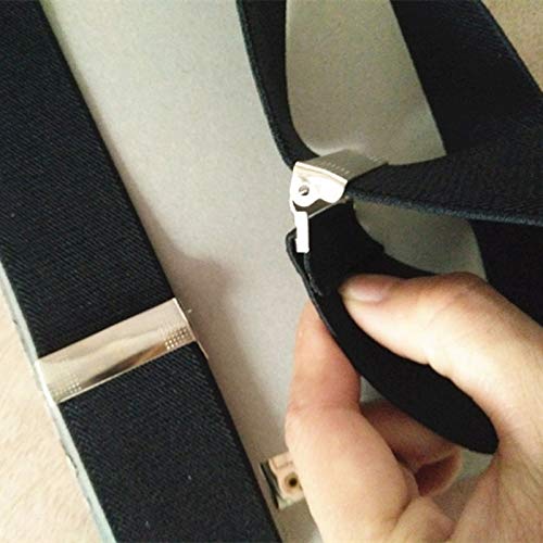 Tirantes Hombres Suspender 55 Pulgadas Correa Elástica Ajustable X Back Pantalones Suspender Mujeres Niñas Clips en Tirantes Gris Claro (Color : Light Gray-XXL)