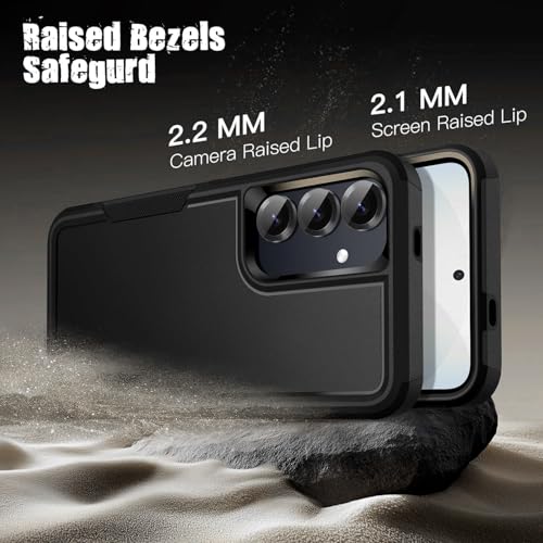 Image of KARWAN Shockproof Back Case Cover Compatible with Samsung Galaxy S24 FE, Heavy Duty Case with 360 Degree Camera Protection, Dual Layer Rugged Bumper Protection Cover with Matte Finish (Black)
