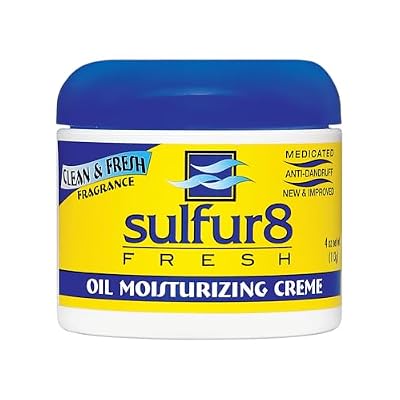 Sulfur 8 Fresh Oil Moisturizing Medicated Anti-Dandruff Creme 4 oz Helps Control Dandruff, Moisturizes Dry Scalp, Clean & Fresh Fragrance, For All Hair Types