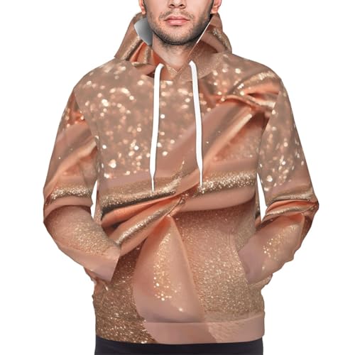 Sweat à capuche homme doux chaud léger pull or rose