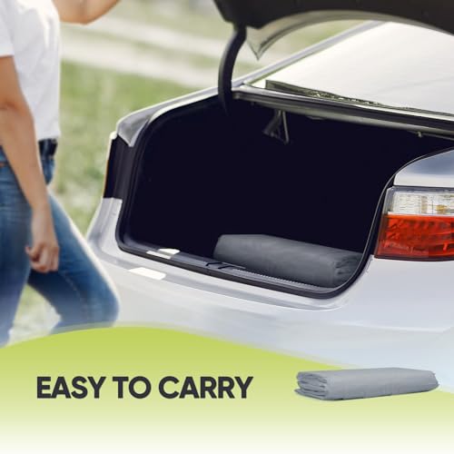 Image of ADVANCE OUTDOOR 12x20 ft Carport Replacement Door with Zippers Tarp, Heavy-Duty Waterproof & UV Protected, Easy Installation with Ball Bungees, Gray, One Door Only
