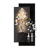 Decoración de pared 3D con luz LED, decoración de pared moderna con jarrón de cristal para entradas, salas de estar, pasillos y dormitorios, decoración única para el hogar