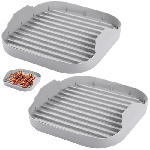 2 Pcs Microwave Bacon Cookers, Silicone Bacon Trays for Microwave