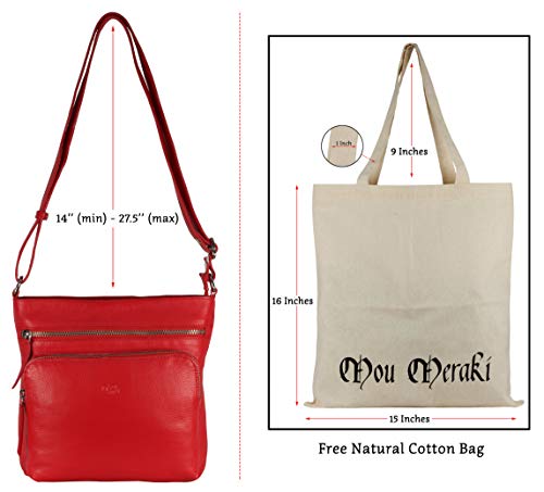 Image of Genuine Leather Crossbody Purse and Handbags - Crossover Bag Over the Shoulder Women | Genuine Leather