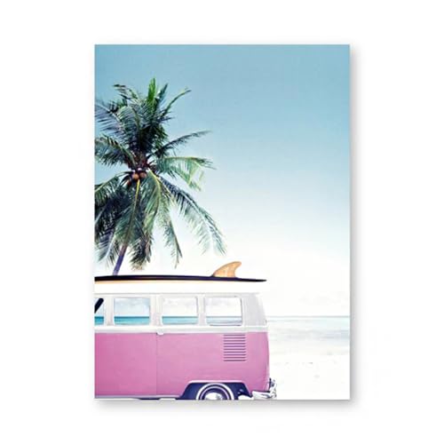 Tableau Rose de Plage Décoration Salon Esprit Surf Chic
