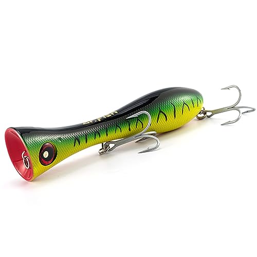 Grand leurre de jeu GT Popper 20,3 cm avec triple VMC pour pêche côtière