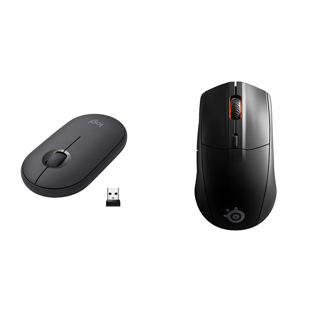 Logitech Pebble Mysz bezprzewodowa & SteelSeries Rival 3 Wireless Mysz do gier