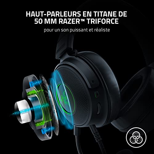 Casque gaming USB Razer Kraken V3 avec son spatial THX et RGB - 3
