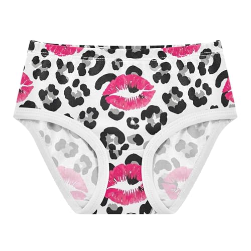 Black Gray Leopard Pink Lips Toddler Underwear Floral 2t Cotton Girl Panties Cute Cartoon Kids Briefs Undies