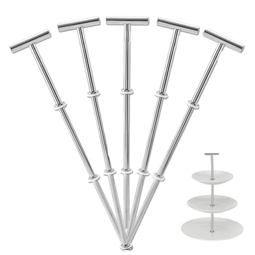 Nsiwem Etageren Stangen Set Metallstangen Mittellochausstech Silber 5 Set...