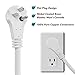 Clear Power 6 ft 3 Outlet Heavy Duty Flat Plug Extension Cord 14/3 SJT for Small Tools, Appliance and Office Equipment, White, 3 Prong Grounded, DCIC-0046-DC