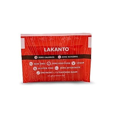 Lakanto Golden Monk Fruit Sweetener with Erythritol Packets - Raw Cane Sugar Replacement, Zero Net Carbs, Zero Calorie, Sweeten on the Go, Coffee, Lemonade, Tea, Desserts - Golden (3g - 100 Count)