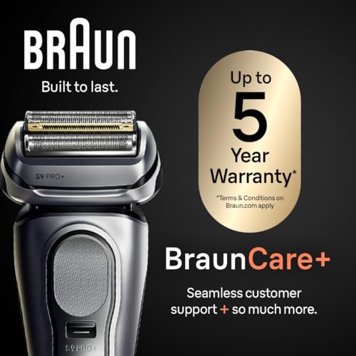 Image of Braun Series 9 PRO+ Electric Shaver, Wet & Dry Razor, Pro SensoAdapt, 6in1 SmartCare Center, 9697CC, Silver