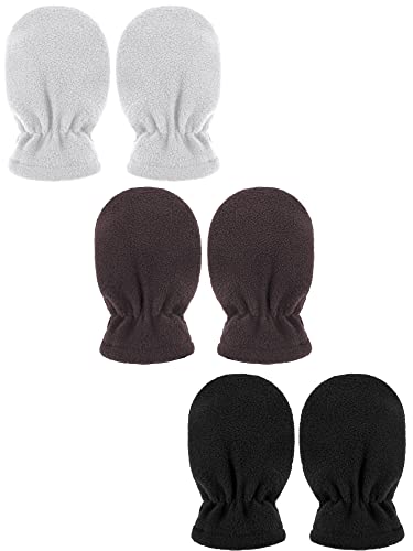 Image of SATINIOR 3 Pairs Baby and Toddler Winter Mittens Kids Fleece Warm Mittens for Baby Boy & Girl