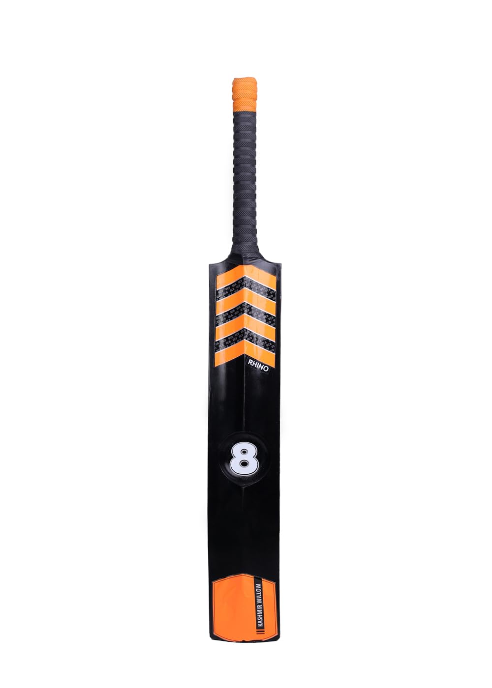 Gr8 Rhino Kashmir Willow Cricket Bat | Full Size Scoop Profile for Tennis Ball Cane Handle Black and Florescent Orange | Material Kashmir Willow-image-5
