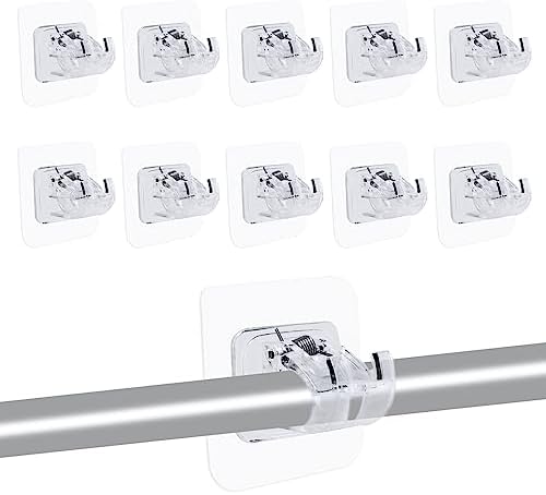 4x Federspannstangen-Halter, Transparent – Selbstklebend, Für Stangen Bis 2,4 Cm, Ohne Bohren