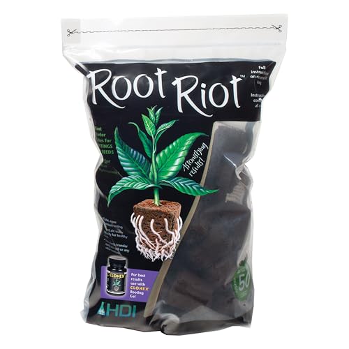 Root Riot Plant Starter Cubes Made from Sphagnum Peat Moss. Ideal for Cuttings and Seeds Designed to Support Robust Root Development - 50 Cubes