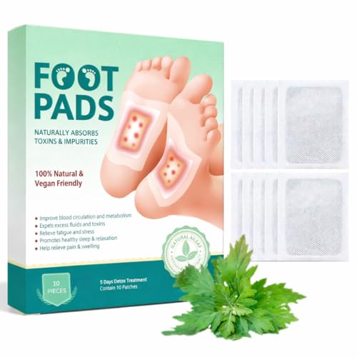 Image of Natural Detox Foot Pads Overnight Cleanse Patch 20 Pieces Herbal Bamboo Vinegar Toxin Relief Adhesive Stickers for Relaxation Sleep Support and Foot Care