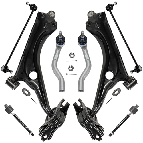 Image of Detroit Axle - Front Control Arms Kit for 2016 2017 2018 2019 Honda Civic, 2 Lower Control Arms w /Ball Joints, 4 Inner & Outer Tie Rods, 2 Sway Bar Links Replacement