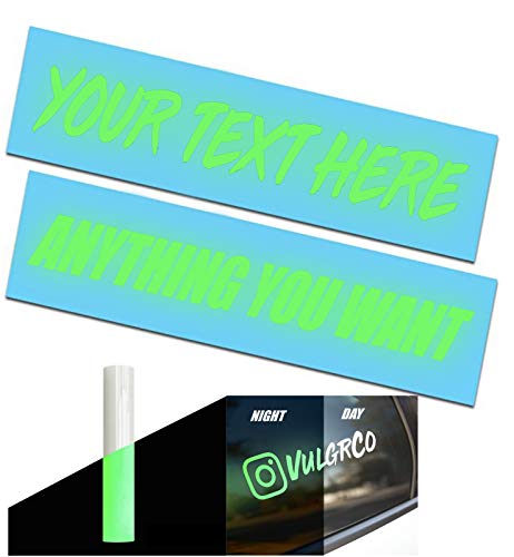 VulgrCo Glow in Dark Design Your Own Custom Vinyl Decal Sticker Letters Initials Monogram Car Window Cup Gift License Plate Personalized Sign DIY